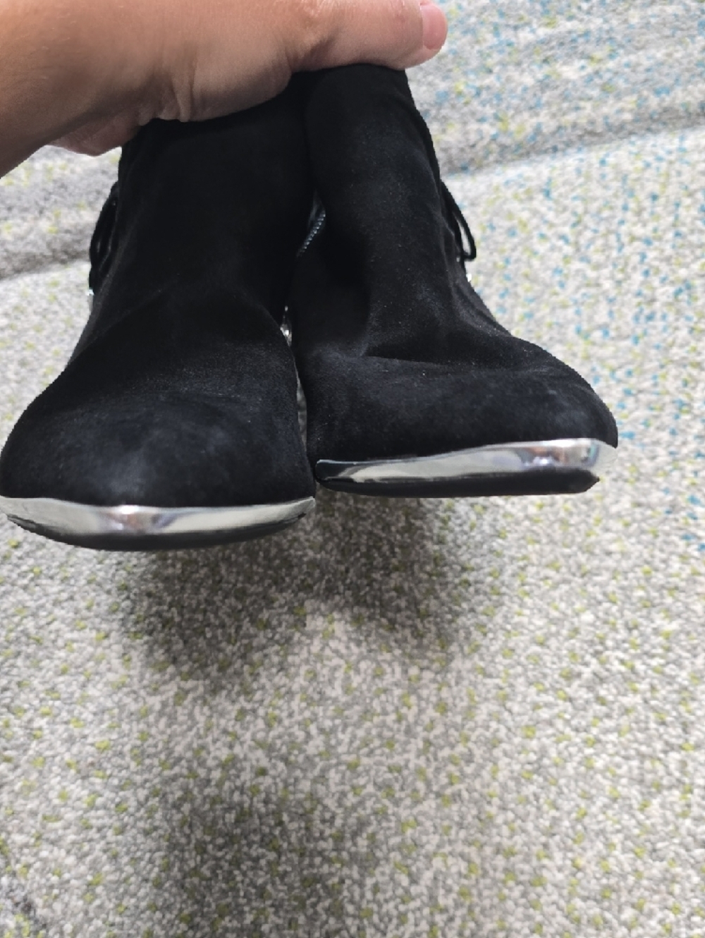 DKNY Black Suede Pointed-Toe Ankle Boots Size 9.5 - Picture 6 of 11